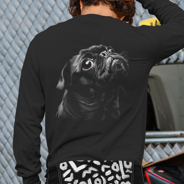 Pug For Dog Mom Dad Cute Pug Men Women Kids Long Sleeve T-Shirt Back Print