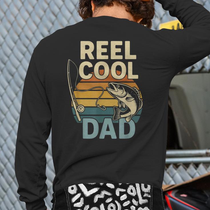 Reel Cool Dad Fathers Day Fishing Outdoors Long Sleeve T-Shirt Back Print