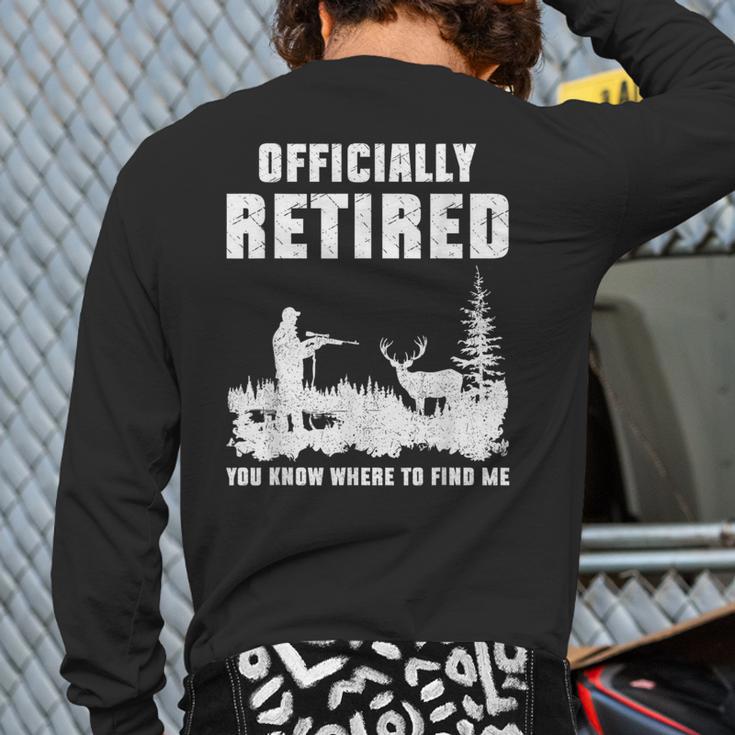 Retirement 2025 Retire Deer Hunting Retired For Dad Long Sleeve T-Shirt Back Print