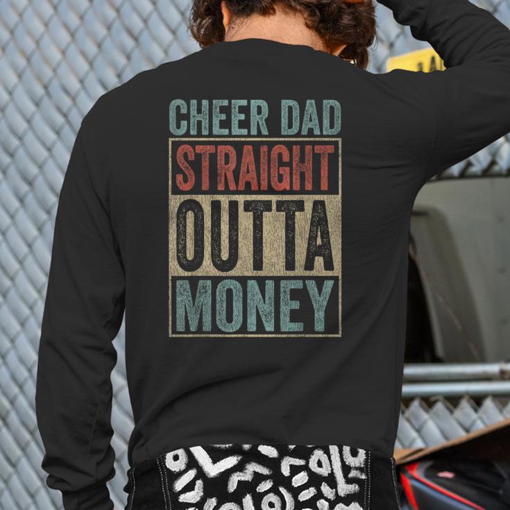 Retro Cheer Dad Straight Outta Money Long Sleeve T-Shirt Back Print