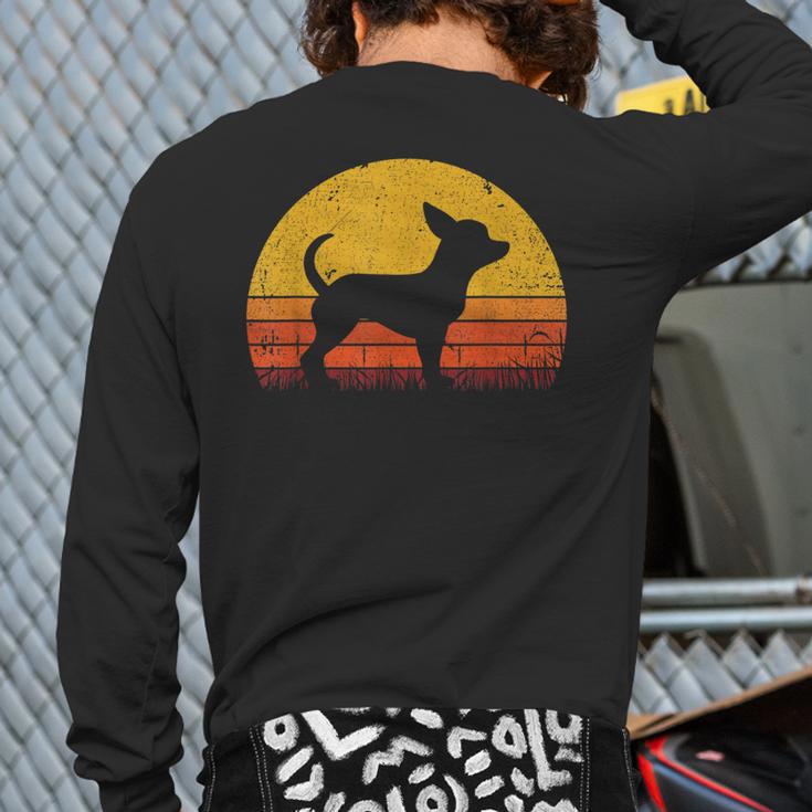 Retro Chihuahua Men Women Dog Mom Dad Chihuahua Long Sleeve T-Shirt Back Print
