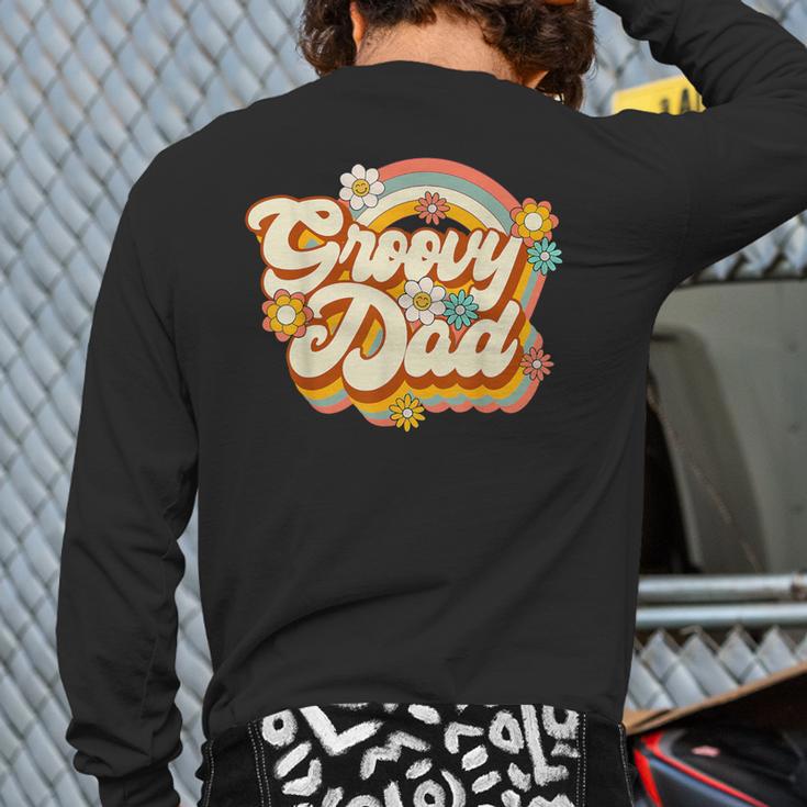 Retro Groovy Dad Family Birthday 60s 70s Hippie Costume Long Sleeve T-Shirt Back Print
