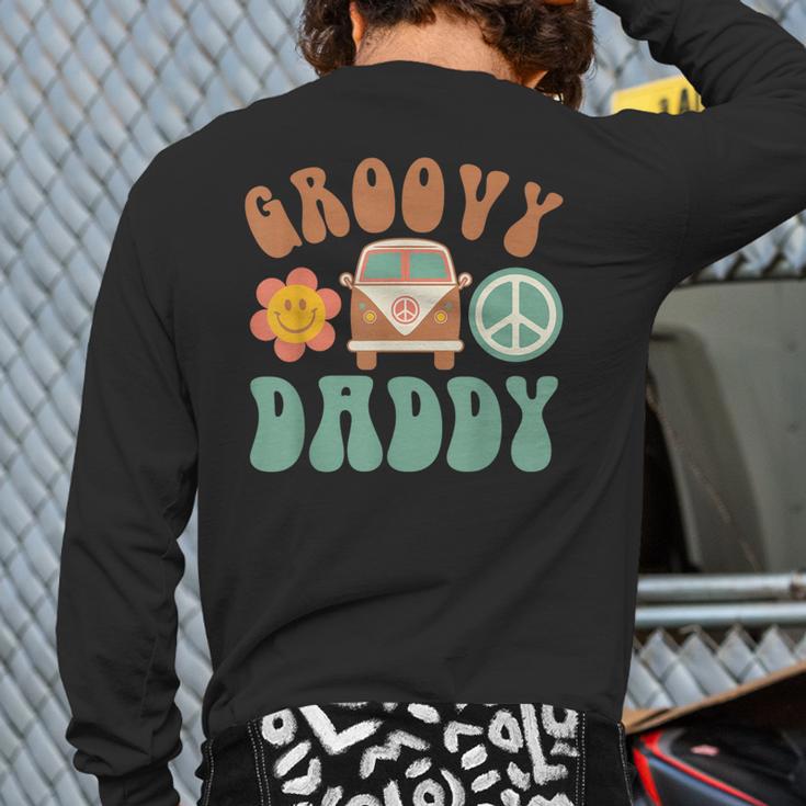 Retro Groovy Daddy Matching Family Birthday Party Long Sleeve T-Shirt Back Print