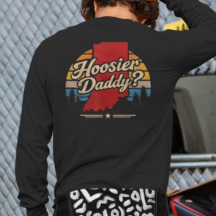 Retro Vintage US States Hoosier Daddy State Outline Desig Long Sleeve T-Shirt Back Print