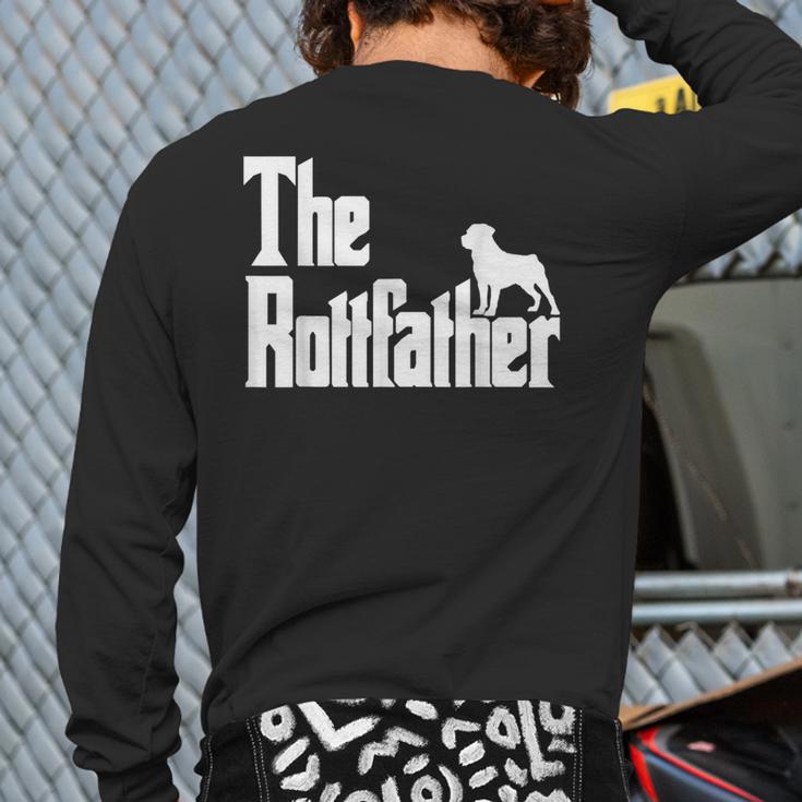 The RottFather Rottweiler Dad Shirt Men Long Sleeve T-Shirt Back Print