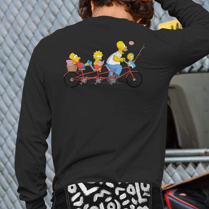 The Simpsons Father's Day Homer And Kids Bike Ride With Dad Long Sleeve T-Shirt Back Print