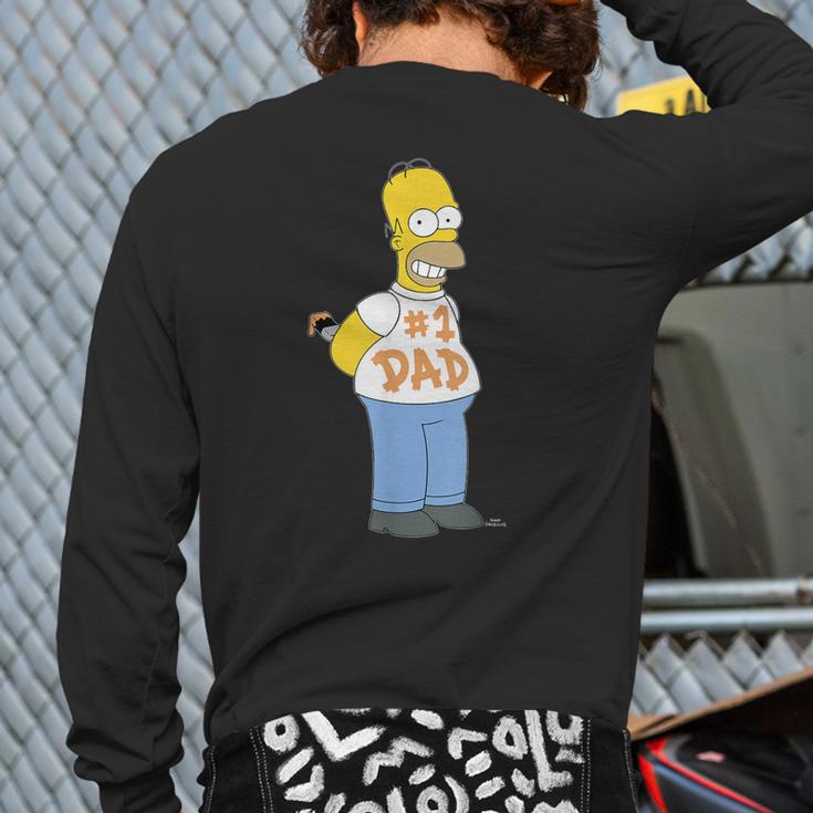 The Simpsons Homer Number 1 Dad Father's Day V2 Long Sleeve T-Shirt Back Print