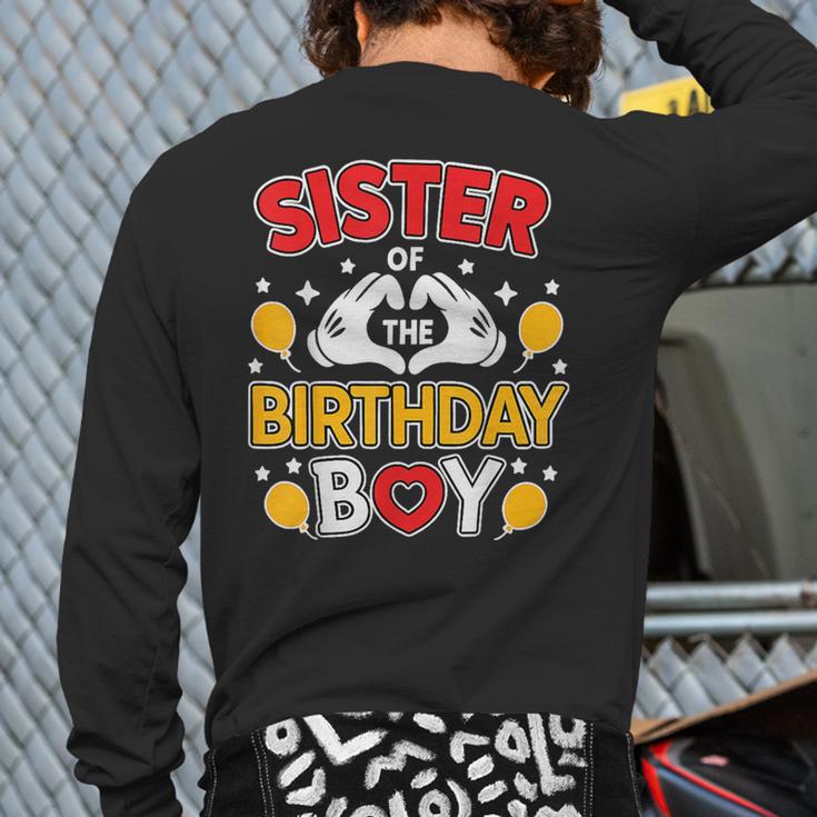 Sister Of The Birthday Boy Family Matching Dad Mom Long Sleeve T-Shirt Back Print