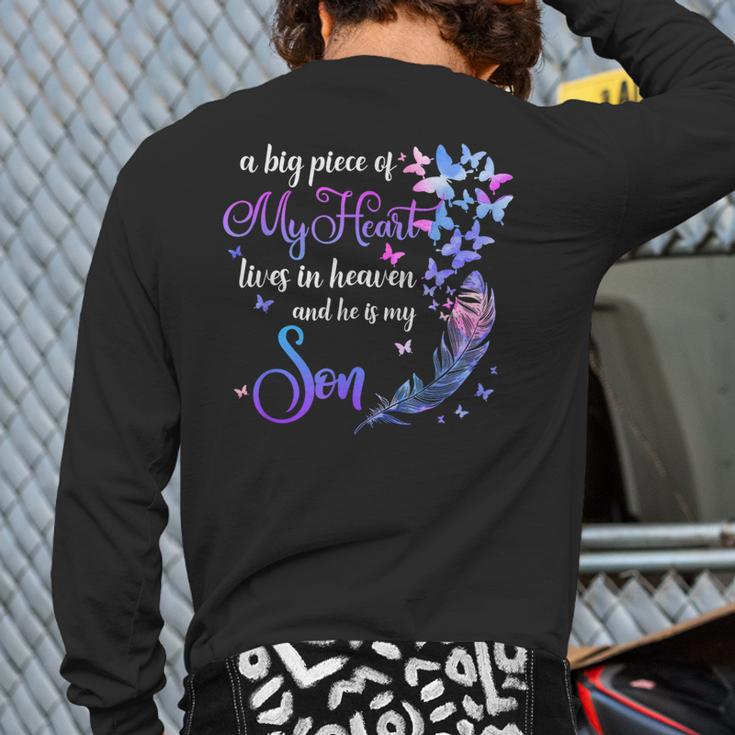 My Son Lives In Heaven Memorial Quotes Love Mom Dad Matching Long Sleeve T-Shirt Back Print My Son Lives In Heaven Memorial Quotes Love Mom Dad Matching Long Sleeve T-Shirt Back Print