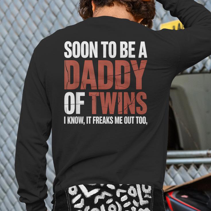Soon To Be Dad Twins Fatherhood Pregnancy Announcement New D Long Sleeve T-Shirt Back Print