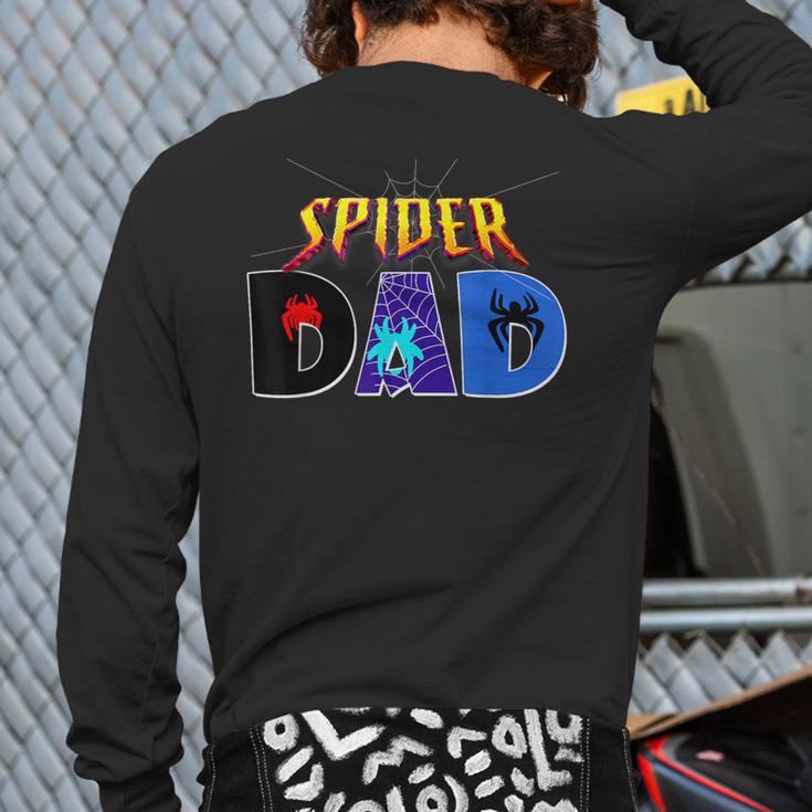 Spider Dad Shirt Birthday Fathers Day Halloween Costumes Pjs Long Sleeve T-Shirt Back Print