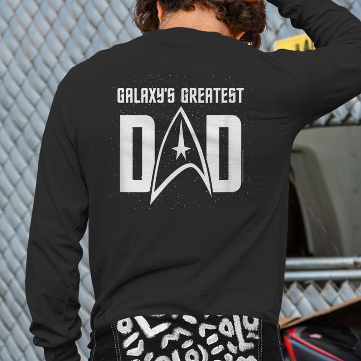 Star Trek Father's Day Galaxy's Greatest Dad Badge Long Sleeve T-Shirt Back Print