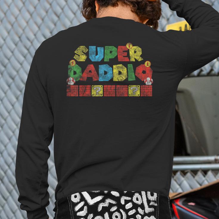 Super Daddio Retro Gamer Dad Style Long Sleeve T-Shirt Back Print