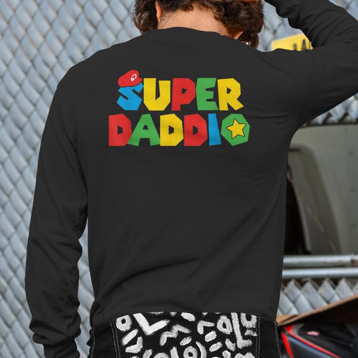 Super Gamer Dad Unleashed Celebrating Fatherly Powers Long Sleeve T-Shirt Back Print