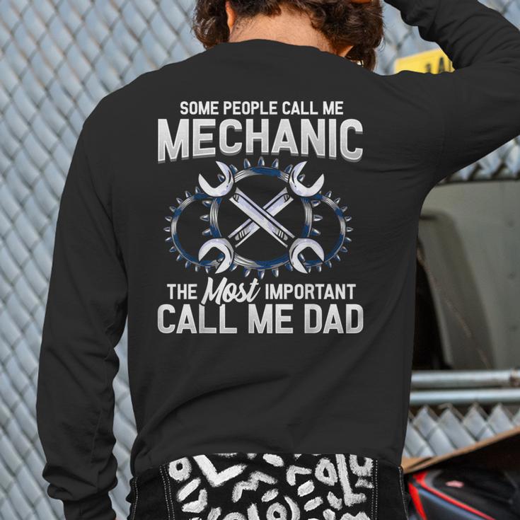 Tee Styley Mechanic Dad Novelty Small Long Sleeve T-Shirt Back Print