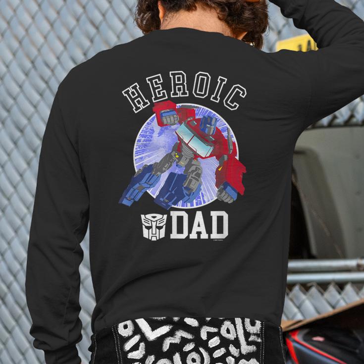 Transformers Father's Day Optimus Prime Heroic Dad Vintage Long Sleeve T-Shirt Back Print