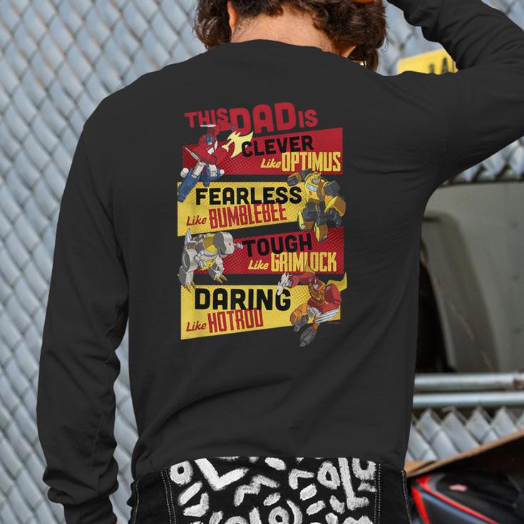 Transformers Father's Day Vintage Autobots Line Up Dad Is Long Sleeve T-Shirt Back Print