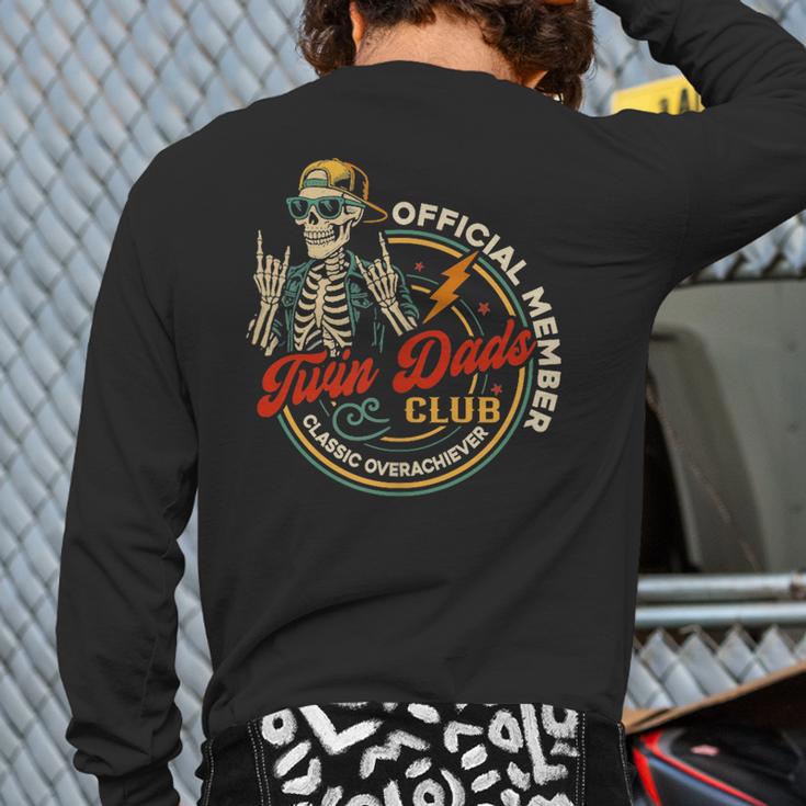 Twin Dad Club Dad Of Twins Skeleton Father's Day Long Sleeve T-Shirt Back Print