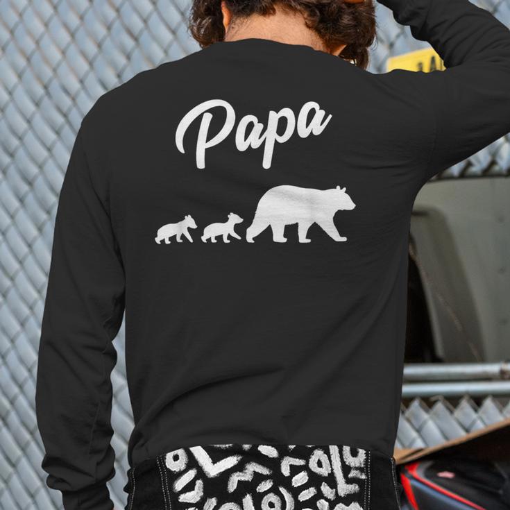 Twin Dad Papa Bear Two Cubs 2 Kids Long Sleeve T-Shirt Back Print Twin Dad Papa Bear Two Cubs 2 Kids Long Sleeve T-Shirt Back Print