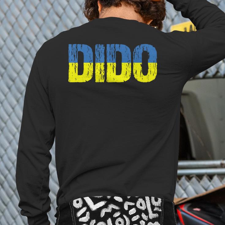 Ukrainian Dido Grandfather Dad Ukraine Flag Distressed Long Sleeve T-Shirt Back Print