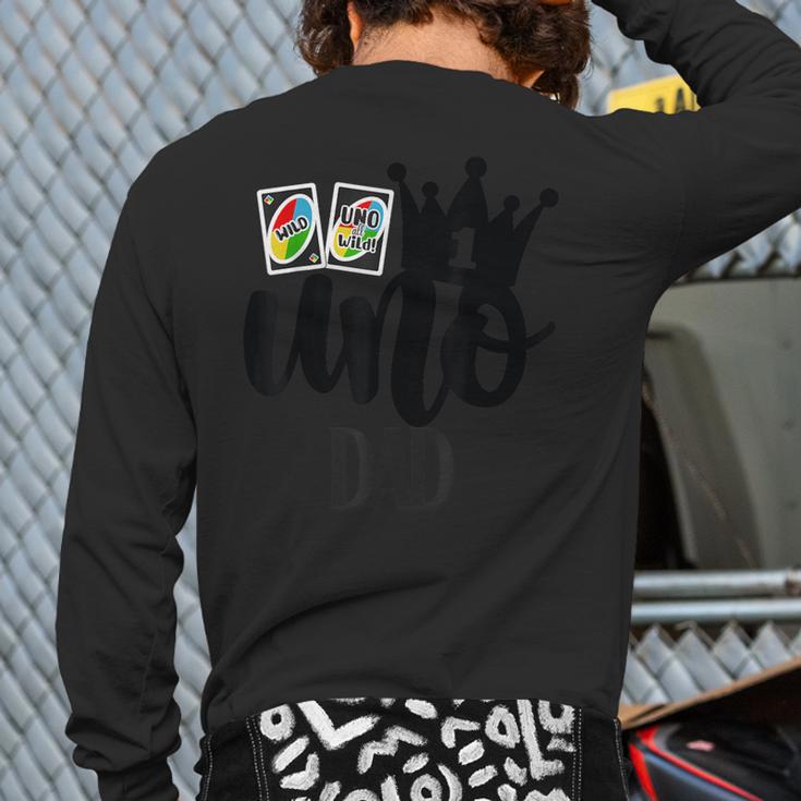Uno 1st Birthday Dad Long Sleeve T-Shirt Back Print Uno 1st Birthday Dad Long Sleeve T-Shirt Back Print