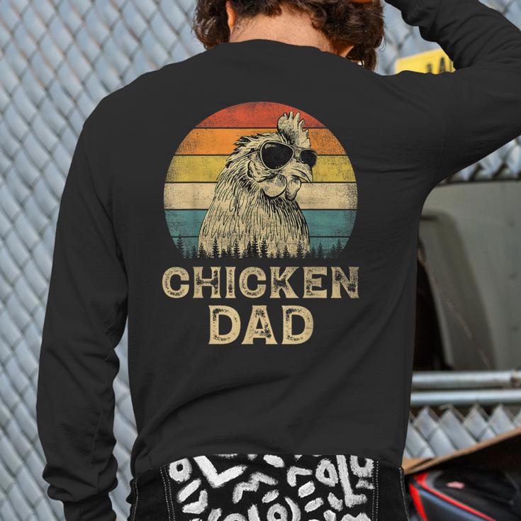 Vintage Chicken Dad Chicken Lovers Daddy Father's Day Long Sleeve T-Shirt Back Print