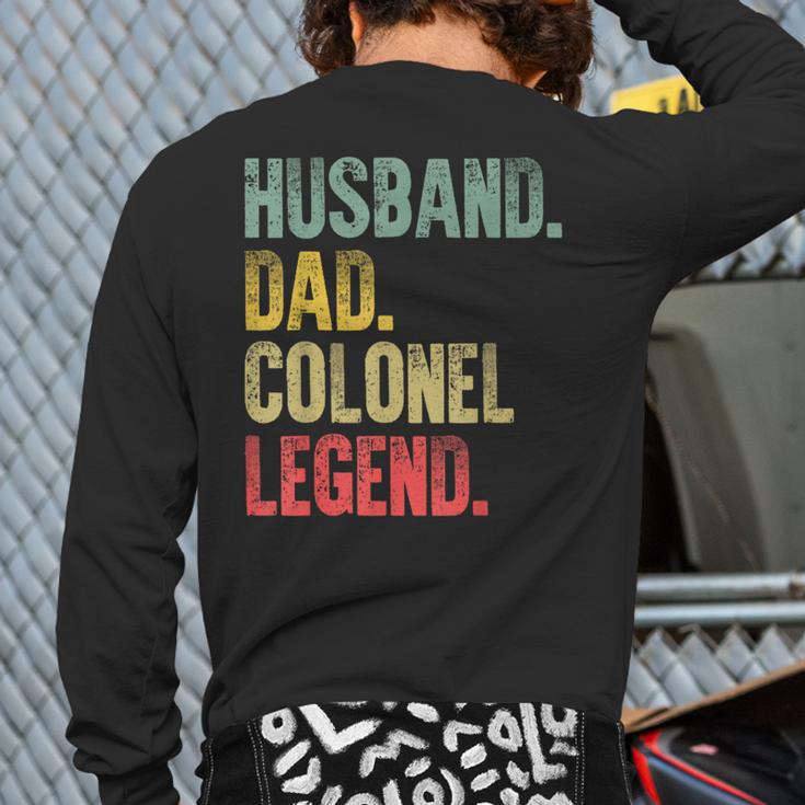 Vintage Husband Dad Colonel Legend Retro T-Shirt Long Sleeve T-Shirt Back Print Vintage Husband Dad Colonel Legend Retro T-Shirt Long Sleeve T-Shirt Back Print