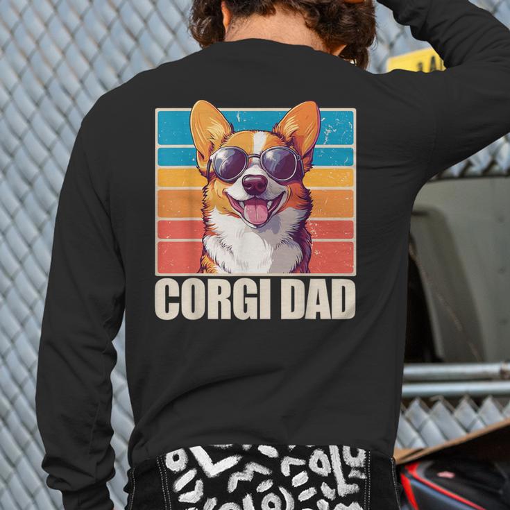 Welsh Corgi Pembroke Dog Corgi Dad -Adults Small Classic Fit Short Sleeve Cotton Polyester Blend Long Sleeve T-Shirt Back Print