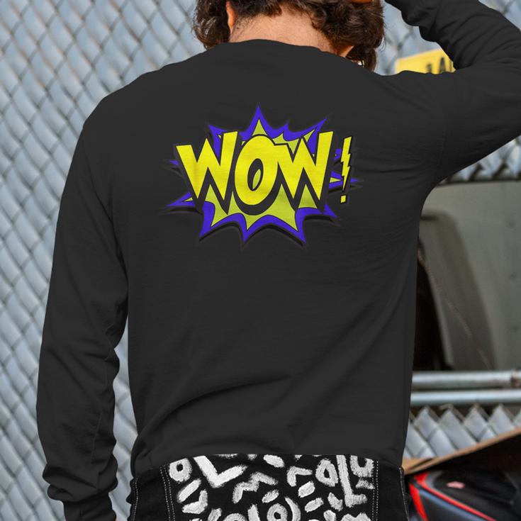 WowShirt WOW Dad Mom Men Women Boys Girls Tee Long Sleeve T-Shirt Back Print