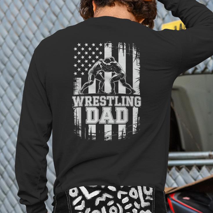 Wrestling Dad US Flag Fathers Day Wrestling Fans Long Sleeve T-Shirt Back Print Wrestling Dad US Flag Fathers Day Wrestling Fans Long Sleeve T-Shirt Back Print