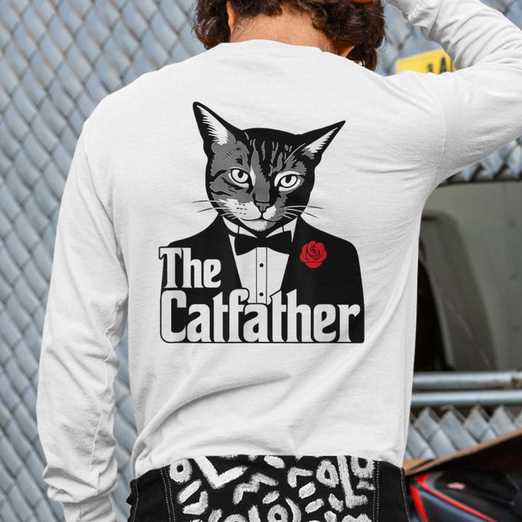 The Cat Father Cool Cat Dad Cat Lovers Long Sleeve T-Shirt Back Print