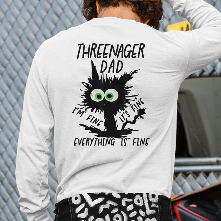 Dad Threenager Dad Daddy Of A Threenager Long Sleeve T-Shirt Back Print Dad Threenager Dad Daddy Of A Threenager Long Sleeve T-Shirt Back Print