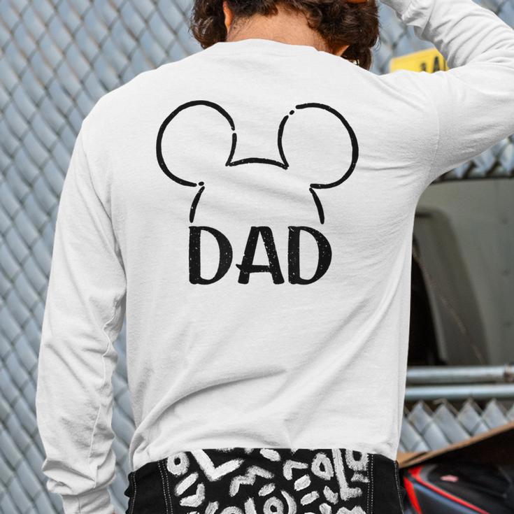 Disney Mickey And Friends Dad Mickey Ears Outline Logo Long Sleeve T-Shirt Back Print Disney Mickey And Friends Dad Mickey Ears Outline Logo Long Sleeve T-Shirt Back Print