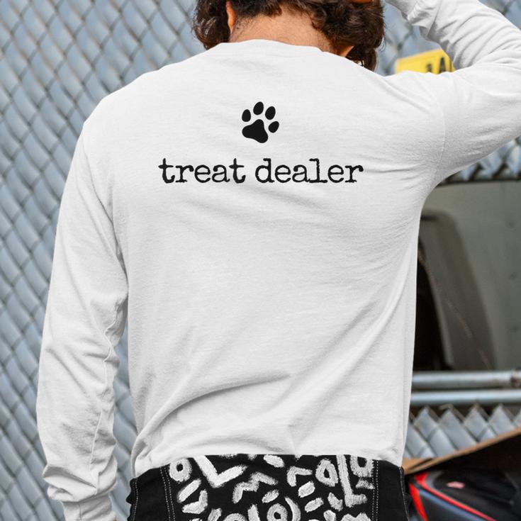 Dog Treat Dealer Vintage Pet Print Dog Dad Mom Long Sleeve T-Shirt Back Print