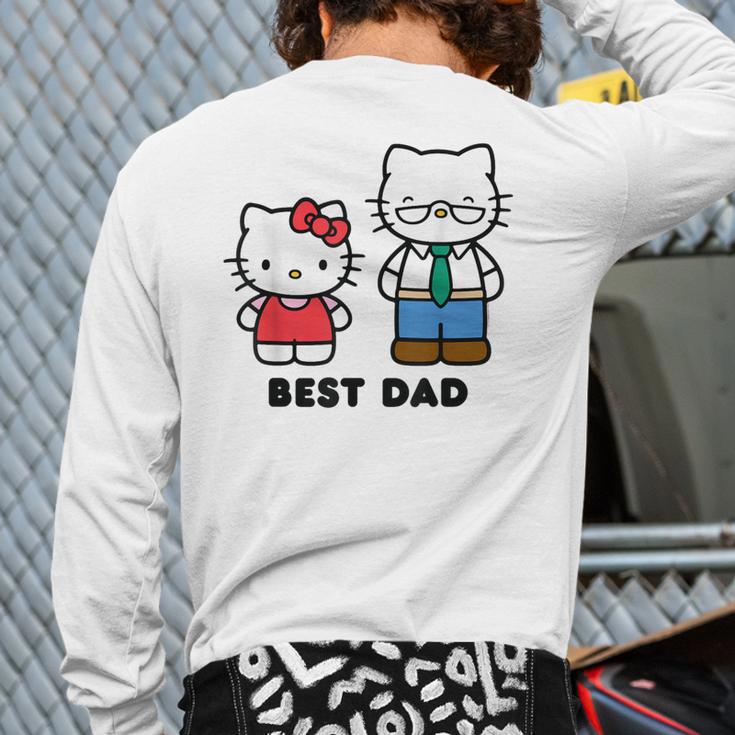 Hello Kitty Best Dad Fathers Day Small Long Sleeve T-Shirt Back Print