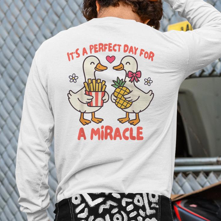 IVF Mom Dad Embryo Transfer Day It's A Day For A Miracle Long Sleeve T-Shirt Back Print