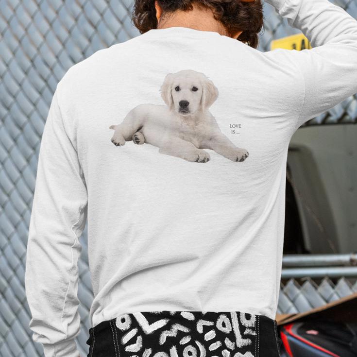 Labrador Retriever Shirt Yellow Love Lab Mom Dog Dad Long Sleeve T-Shirt Back Print