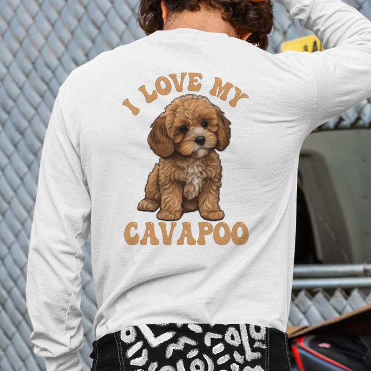 I Love My Cavapoo For Mom Dad Kids Long Sleeve T-Shirt Back Print