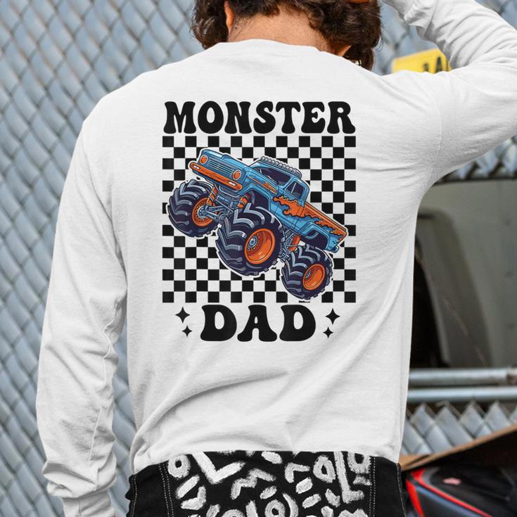 Monster Truck Dad Family Matching Monster Trucks Birthday Long Sleeve T-Shirt Back Print