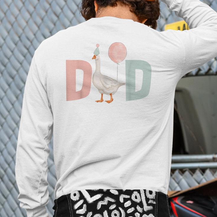 One Silly Goose Dad 1st First Birthday Family Matching Party Long Sleeve T-Shirt Back Print