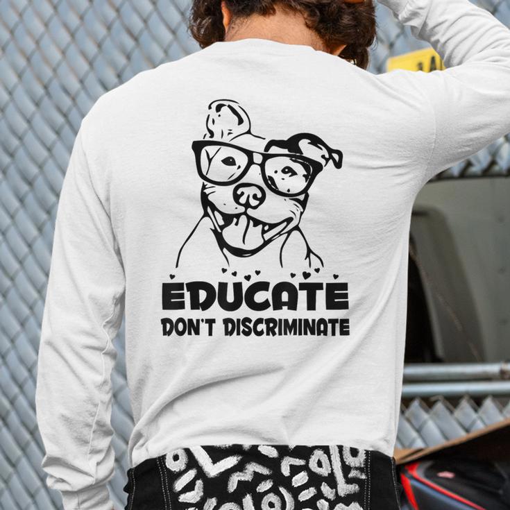 Pit Bull LoverShirt Pitbull Mom Rescue Dog Dad Puppy Long Sleeve T-Shirt Back Print