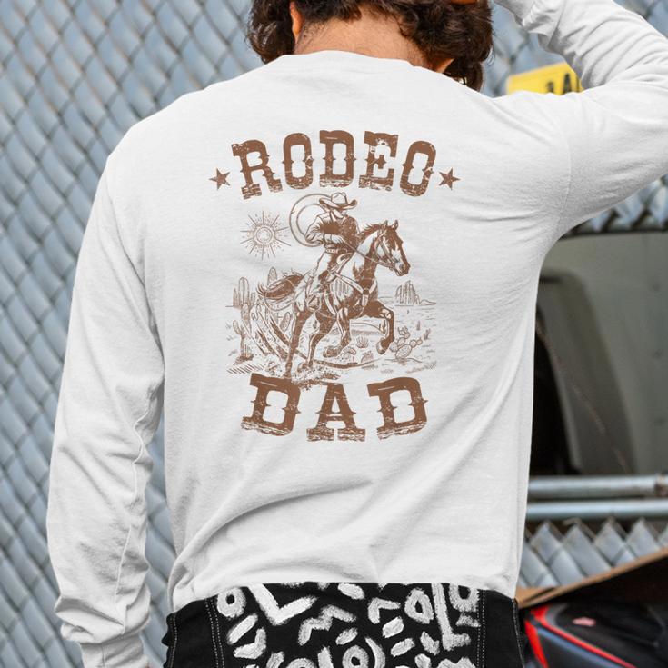 Rodeo Dad Western Cowboy Daddy Family Matching Father's Day Long Sleeve T-Shirt Back Print