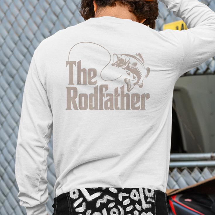 Rodfather Bass Fish Dad Joke Fishing Daughter Son Long Sleeve T-Shirt Back Print