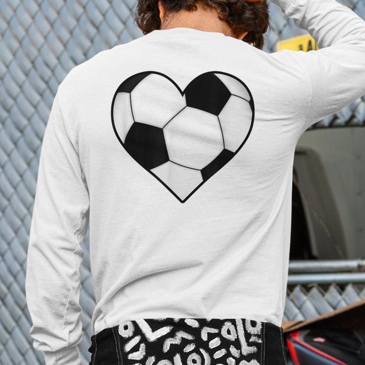 Soccer Ball Heart Idea For Mom Dad Kids T-Shirt Long Sleeve T-Shirt Back Print