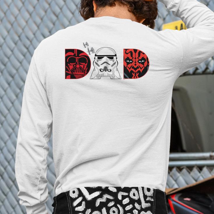 Star Wars Darth Vader Darth Maul Dad Father's Day Birthday Long Sleeve T-Shirt Back Print