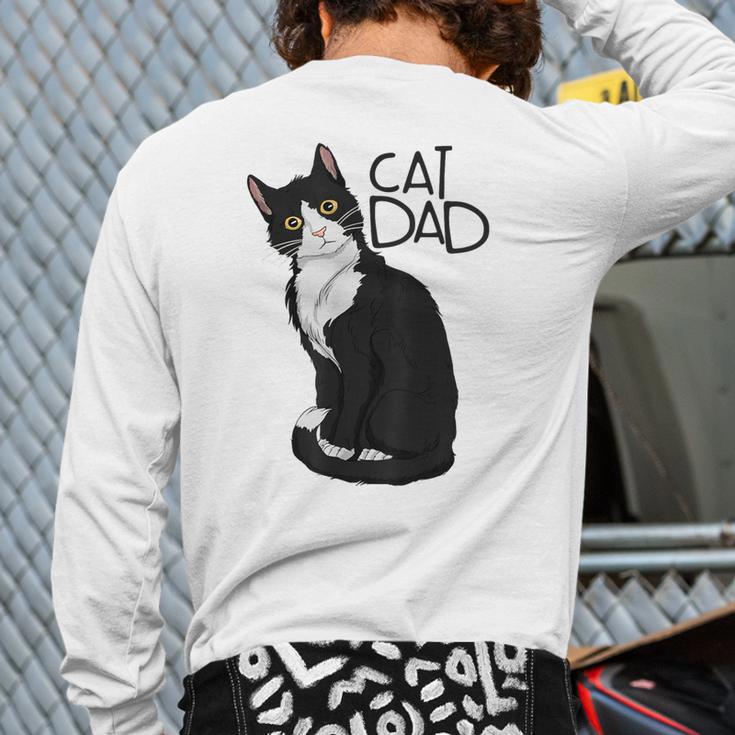Tuxedo Cat Dad Cat Dad Tuxedo Cat Dad Long Sleeve T-Shirt Back Print