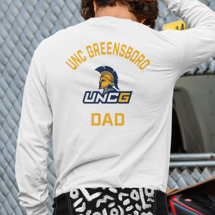 UNC Greensboro UNCG Spartans Arched Dad Long Sleeve T-Shirt Back Print