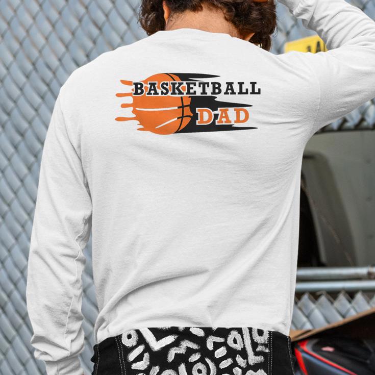 Vintage Proud Basketball Dad Fathers Day Basketball Player Long Sleeve T-Shirt Back Print