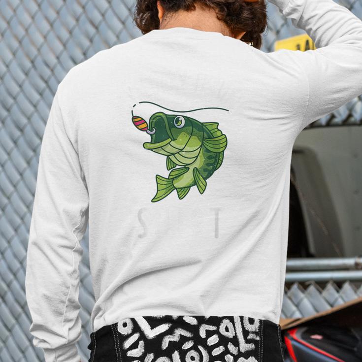 Youth Boy My Lucky Fishing-Shirt Bass Fish Dad Long Sleeve T-Shirt Back Print