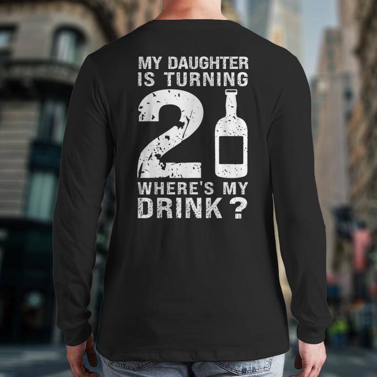 21st Birthday Dad Mom 21 Year Old My Daughter Squad Long Sleeve T-Shirt Back Print